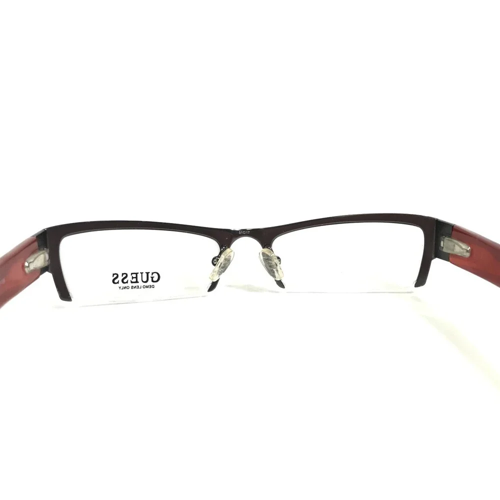 Guess Eyeglasses Frames GU1416 GUN Grey Blue Red Rectangular Half Rim 51-17-135